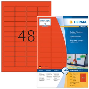HERMA Etiketten 4545 rot 45,7 x 21,2 mm, 100 Blatt