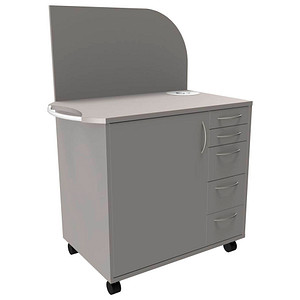 fm Sidney Bürowagen grau 3 Ebenen 124,0 x 64,2 x 150,0 cm