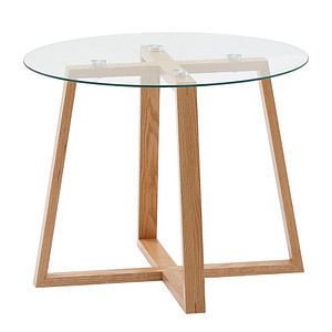 WOHNLING Couchtisch rund Glas braun 58,0 x 58,0 x 47,0 cm, 1 St.