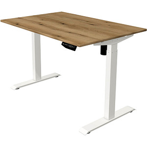 Kerkmann Move 1 elektrisch höhenverstellbarer Schreibtisch eiche rechteckig, T-Fuß-Gestell weiß 120,0 x 80,0 cm