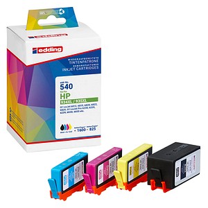 edding EDD-540 schwarz, cyan, magenta, gelb Druckerpatronen kompatibel zu HP 934XL + 935XL (X4E14AE), 4er-Set