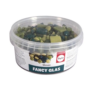 Rayher Mosaiksteine hellgrün/dunkelgrün Fancy Glas Ø 1,2 cm, 1 Pack
