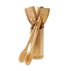 relaxdays Küchenhelfer-Set Holz, 7 St.