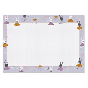 SIGEL Schreibtischunterlage Bunny Ballerinas flieder Papier 42,0 x 29,7 cm, 30,0 Blatt
