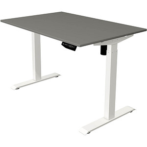 Kerkmann Move 1 elektrisch höhenverstellbarer Schreibtisch grafit rechteckig, T-Fuß-Gestell weiß 120,0 x 80,0 cm