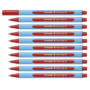 Schneider Kugelschreiber Slider Edge hellblau/rot, Schreibfarbe: rot, 10 St.