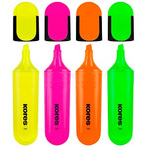 Kores® Brightliner Textmarker farbsortiert, 4 St.