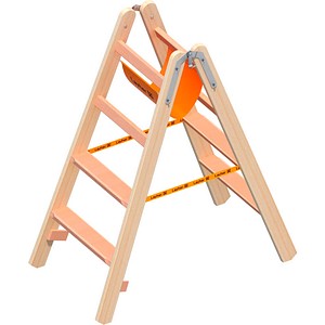 Layher Stehleiter beidseitig 1020 braun 2x 4 Stufen, H: 115,0 cm
