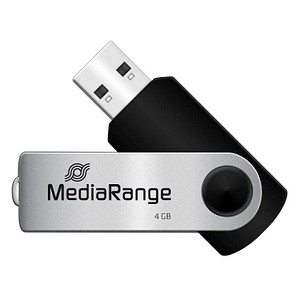 MediaRange USB-Stick schwarz, silber 4 GB