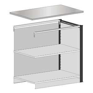 SCHULTE Thekenmodul MULTIplus Endmodul mit Arbeitsplatte, schwarz 105,6 x 78,0 x 103,5 cm