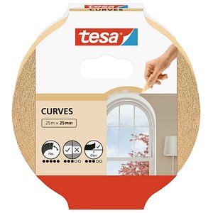 tesa KURVEN Kreppband beige 25,0 mm x 25,0 m 1 Rolle