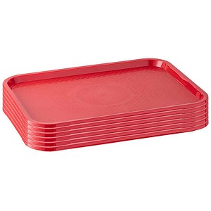 APS Tabletts Fast Food rot rechteckig 53,0 x 32,5 cm, 6 St.