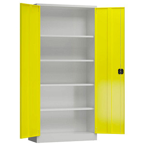 ClassiX Stahlschrank X-530356 zinkgelb, lichtgrau 4 Fachböden 92,0 x 50,0 x 194,5 cm, aufgebaut, 1 St.