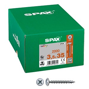 SPAX® Universalschrauben Z2 Rückwandkopf WIROX 0281010350352 3,5 mm x 35 mm, 2.000 St.