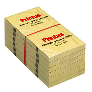 Printus Recycling Haftnotizen gelb, 12 Blöcke