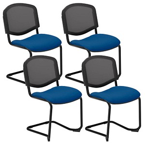 Nowy Styl Besucherstuhl Iso Ergo Mesh blau Stoff, 4 St.