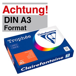 Clairefontaine Kopierpapier Trophée orange DIN A3 80 g/qm 500 Blatt