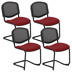 Nowy Styl Besucherstuhl Iso Ergo Mesh bordeaux Stoff, 4 St.