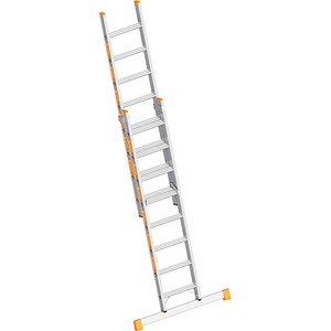 Layher Schiebeleiter TOPIC 1032 silber 2x 8 Stufen, H: 229,0 cm