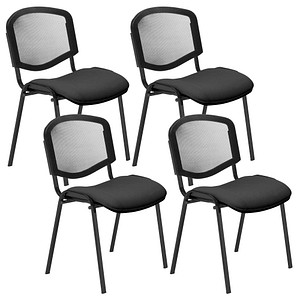 Nowy Styl Besucherstühle Iso Ergo Mesh anthrazit Stoff, 4 St.