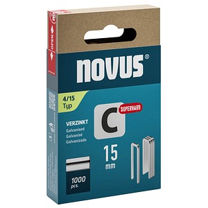 novus Tackerklammern Schmalrücken superhart 4/15, 1.000 St.