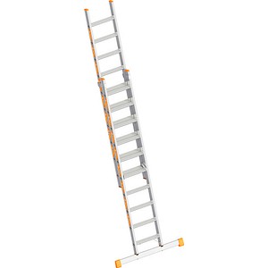Layher Schiebeleiter TOPIC 1032 silber 2x 10 Stufen, H: 279,0 cm