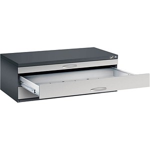CP 7100 Planschrank schwarzgrau, weißaluminium 3 Schubladen 110,0 x 76,5 x 42,0 cm, 1 St.