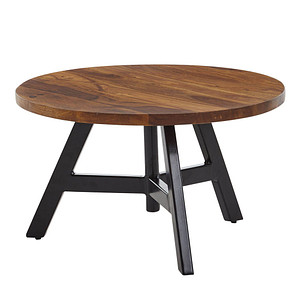WOHNLING Couchtisch rund Massivholz sheesham 60,0 x 60,0 x 35,0 cm, 1 St.