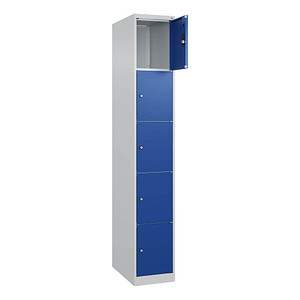 CP Schließfachschrank Classic Plus enzianblau, lichtgrau 080000-105 S10003, 5 Schließfächer 30,0 x 50,0 x 185,0 cm
