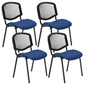 Nowy Styl Besucherstühle Iso Ergo Mesh blau Stoff, 4 St.