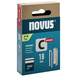 novus Tackerklammern Schmalrücken superhart 4/18, 1.000 St.