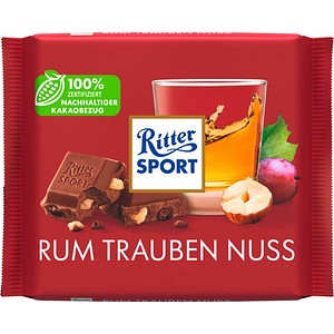 Ritter SPORT Rum Trauben Nuss Schokolade 100,0 g, 1 St.