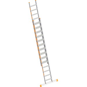 Layher Schiebeleiter TOPIC 1032 silber 2x 14 Stufen, H: 379,0 cm