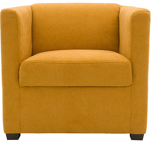 DOMO Collection Sessel BOB dunkelgelb schwarz Stoff 72,0 cm 75,0 cm, 1 St.