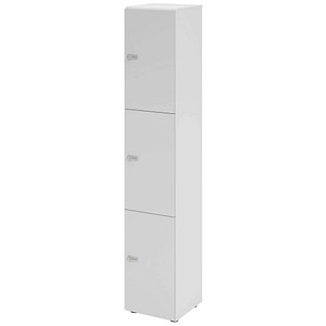 HAMMERBACHER Schließfachschrank weiß, lichtgrau V264L3/W/5/ZS, 3 Schließfächer 40,0 x 42,0 x 215,6 cm