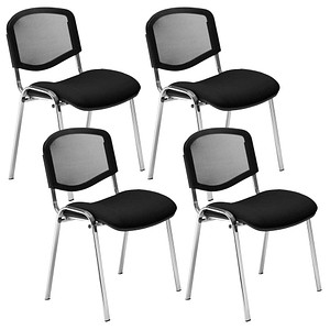 Nowy Styl Besucherstühle Iso Ergo Mesh schwarz Stoff, 4 St.