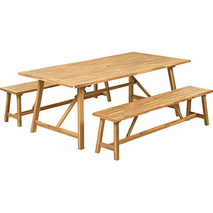 Garden Pleasure Sitzgruppe Sydney, braun Holz, 3-teilig