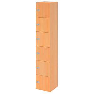 HAMMERBACHER Schließfachschrank buche V264L6/6/6/ZS, 6 Schließfächer 40,0 x 42,0 x 215,6 cm