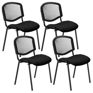 Nowy Styl Besucherstühle Iso Ergo Mesh schwarz Stoff, 4 St.