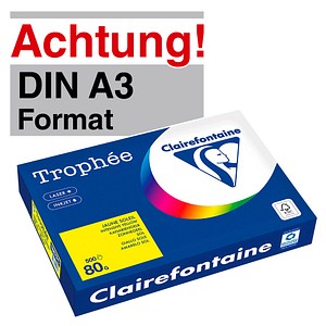 Clairefontaine Kopierpapier Trophée canariengelb DIN A3 80 g/qm 500 Blatt