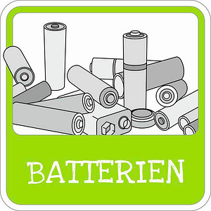 SafetyMarking® Hinweisschild "Mülltrennung Batterie" quadrat 10,0 x 10,0 cm, 1 St.