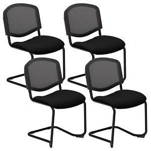 Nowy Styl Besucherstuhl Iso Ergo Mesh schwarz Stoff, 4 St.
