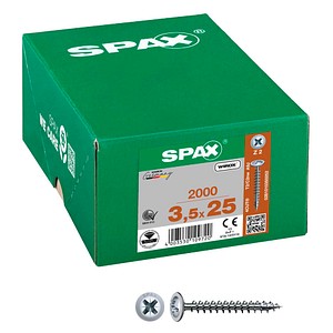 SPAX® Universalschrauben Z2 Rückwandkopf WIROX 0281010350252 3,5 mm x 25 mm, 2.000 St.