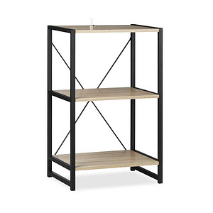 relaxdays Beistellregal braun, schwarz 50,0 x 35,0 x 80,0 cm, 1 St.