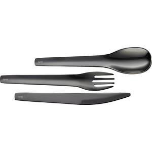 LURCH Mehrweg-Besteckset TO-GO, Edelstahl schwarz, 1 Set