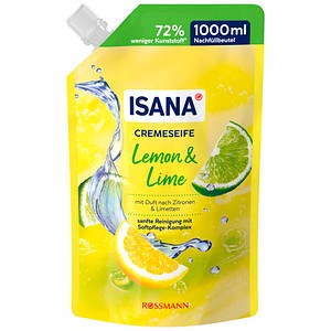 ISANA Lemon & Lime Flüssigseife Nachfüllpackung 1000,0 ml, 1 St.