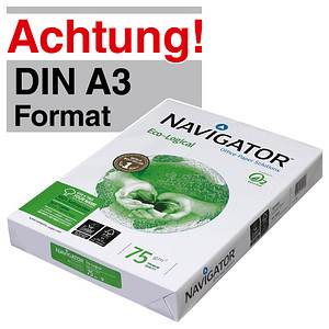 NAVIGATOR Kopierpapier Eco-Logical DIN A3 75 g/qm 500 Blatt NAVIGATOR Kopierpapier Eco-Logical DIN A3 75 g/qm 500 Blatt
