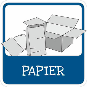 SafetyMarking® Hinweisschild "Mülltrennung Papier" quadrat 10,0 x 10,0 cm, 1 St.