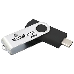 MediaRange USB-Stick schwarz, silber 256 GB, 1 St.