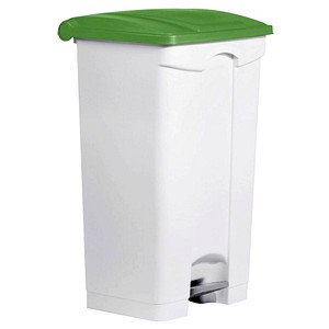 helit Mülleimer 90,0 l weiß, grün, 1 St.
